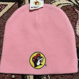 Buc-ee's Embroidered Beaver‎  Logo Knit Beanie Cap Hat Pink OS Road Trip-NWT